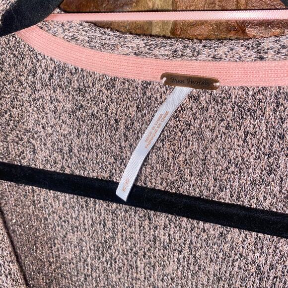 Free People Rose Metallic Going For Gold Faux Wrap Sweater Women's Size Medium - Picture 5 of 8